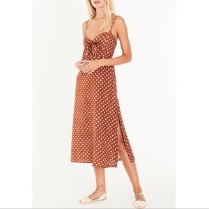 Faithfull The Brand Polka Dot Linen Midi Dress